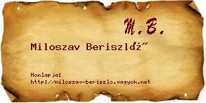 Miloszav Beriszló névjegykártya